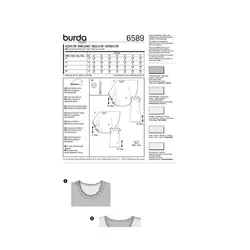 الگو خیاطی تاپ و تونیک زنانه بوردا استایل کد 6589 سایز 34 تا 46 متد مولر