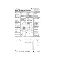 الگو خیاطی کت و پیراهن بارداری بوردا استایل کد 7163 سایز 34 تا 46 متد مولر