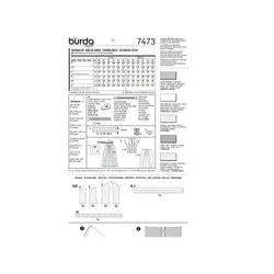 الگو خیاطی تاپ دامن مجلسی زنانه بوردا استایل کد 7473 سایز 36 تا 46 متد مولر