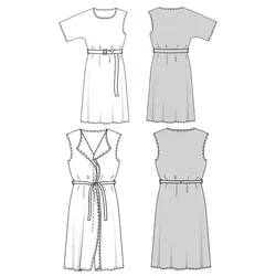 الگو خیاطی پیراهن زنانه بوردا استایل کد 7515 سایز 36 تا 48 متد مولر