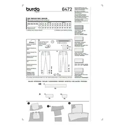الگوی خیاطی شلوار زنانه بوردا استایل کد 6472 سایز 34 تا 44 متد مولر
