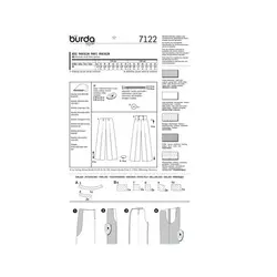 الگوی خیاطی شلوار زنانه بوردا استایل کد 7122 سایز 34 تا 46 متد مولر