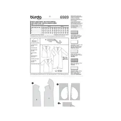 الگوی خیاطی کت و ماتنو و حلیقه زنانه بوردا استایل کد 6989 سایز 34 تا 56 متد مولر