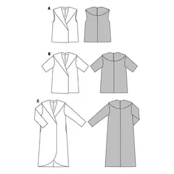 الگوی خیاطی کت و ماتنو و حلیقه زنانه بوردا استایل کد 6989 سایز 34 تا 56 متد مولر