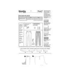 الگوی خیاطی شلوار زنانه بوردا استایل کد 7447 سایز 34 تا 46 متد مولر