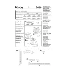 الگوی خیاطی کت زنانه بوردا استایل کد 7018 سایز 32 تا 44 متد مولر