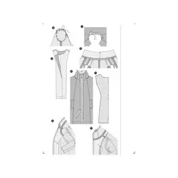 الگوی خیاطی کت و جلیقه زنانه بوردا استایل کد 6486 سایز 32 تا 44 متد مولر