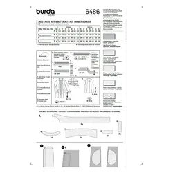 الگوی خیاطی کت و جلیقه زنانه بوردا استایل کد 6486 سایز 32 تا 44 متد مولر