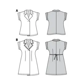 الگوی خیاطی پیراهن و بلوز زنانه بوردا استایل کد 7361 سایز 34 تا 46 متد مولر