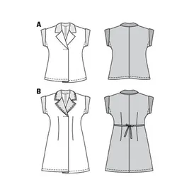 الگوی خیاطی پیراهن و بلوز زنانه بوردا استایل کد 7361 سایز 34 تا 46 متد مولر