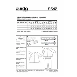 الگو خیاطی تونیک و شلوار نوزاد بوردا کیدز کد 9348 متد مولر سایز 6 ماه تا 3 سال