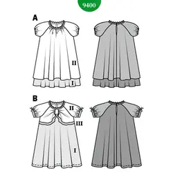 الگو خیاطی بلوز و تونیک کودک بوردا کیدز کد 9400 سایز 2 تا 7 سال ماه متد مولر