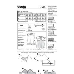 الگو خیاطی بلوز و تونیک کودک بوردا کیدز کد 9400 سایز 2 تا 7 سال ماه متد مولر