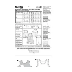 الگو خیاطی سرهمی و پیراهن دخترانه بوردا کیدز کد 9460 سایز 2 تا 6 سال متد مولر