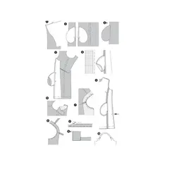 الگو خیاطی مانتو شلوار تاپ و دامن زنانه بوردا استایل کد 7075 سایز 36 تا 50 متد مولر