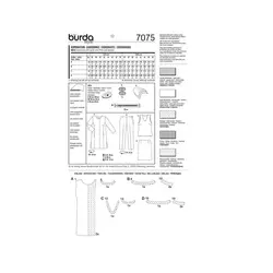 الگو خیاطی مانتو شلوار تاپ و دامن زنانه بوردا استایل کد 7075 سایز 36 تا 50 متد مولر