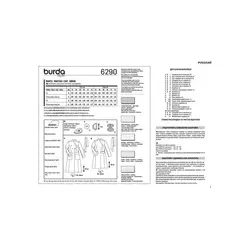 الگوی خیاطی مانتو و پالتو زنانه بوردا استایل کد 6290 سایز 34 تا 44 متد مولر