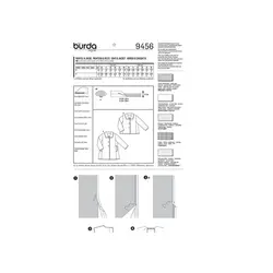 الگو خیاطی کت و مانتو کودک بوردا کیدز کد 9456 سایز 6 ماه تا 3 سال متد مولر