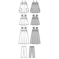 الگو خیاطی سارافون و شلوار دخترانه بوردا کیدز کد 9437 سایز 18 ماه تا 6 سال متد مولر