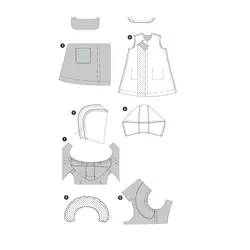 الگو خیاطی کت و بارانی دخترانه بوردا کیدز کد 9458 سایز 2 تا 6  سال متد مولر