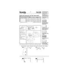 الگو خیاطی کت و بارانی دخترانه بوردا کیدز کد 9458 سایز 2 تا 6  سال متد مولر