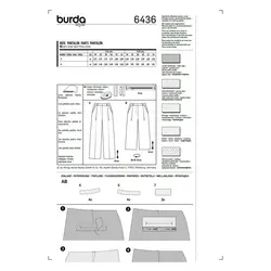 الگو خیاطی شلوار زنانه بوردا استایل کد 6436 سایز 34 تا 44 متد مولر