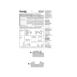 الگو خیاطی تاپ و شلوارک دخترانه بوردا کیدز کد 9518 سایز 4 تا 10 سال متد مولر