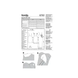الگوی خیاطی پیراهن زنانه بوردا استایل کد 6792 سایز 34 تا 44 متد مولر