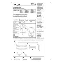 الگوی خیاطی مانتو و تونیک زنانه بوردا استایل کد 6353 سایز 36 تا 46 متد مولر