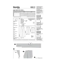 الگوی خیاطی شلوار و شلوارک زنانه بوردا استایل کد 6812 سایز 36 تا 46 متد مولر