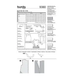 الگو خیاطی پیراهن و سارافن کودک بوردا کیدز کد 9380 سایز 5  تا 10 سال متد مولر