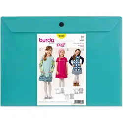 الگو خیاطی پیراهن و سارافن کودک بوردا کیدز کد 9380 سایز 5  تا 10 سال متد مولر