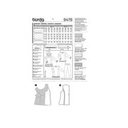الگو خیاطی هودی و تونیک و شلوار دخترانه بوردا کیدز کد 9476 سایز 3 تا 7 سال متد مولر