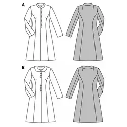 الگو خیاطی کت و مانتو زنانه بوردا استایل کد 7041 سایز 34 تا 44 متد مولر