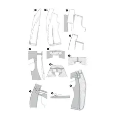 الگو خیاطی تاپ و کت شلوار زنانه بوردا استایل کد 6774 سایز 34 تا 44 متد مولر