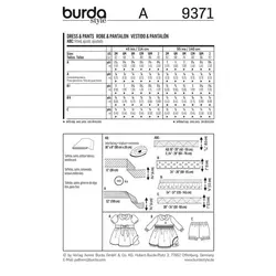 الگو خیاطی لباس نوزادی بوردا کیدز کد 9371 سایز 3 ماه  تا 2 سال متد مولر