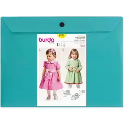 الگو خیاطی لباس نوزادی بوردا کیدز کد 9371 سایز 3 ماه  تا 2 سال متد مولر