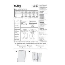 الگو خیاطی لباس نوزادی بوردا کیدز کد 9369 سایز 1 ماه  تا 18 ماه متد مولر