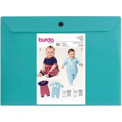 الگو خیاطی لباس نوزادی بوردا کیدز کد 9369 سایز 1 ماه  تا 18 ماه متد مولر