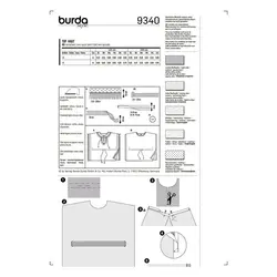 الگو خیاطی پانچو دخترانه بوردا کیدز کد 9340 سایز 2 تا 7 سال متد مولر
