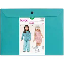 الگو خیاطی بلوز و شلوار دخترانه بوردا کیدز کد 9377 سایز 18 ماه  تا 6 سال متد مولر