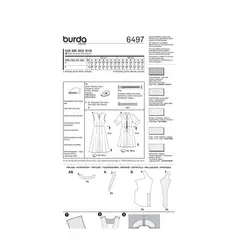 الگوی خیاطی پیراهن زنانه بوردا استایل کد 6497 سایز 34 تا 46 متد مولر