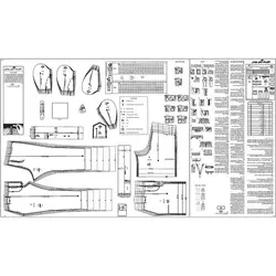 الگو خیاطی کت پالتو شلوار سرهمی و پیراهن کودک الگوهای آسان خیاطی متد مولر کد 9026 چندسایزه