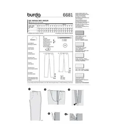 الگوی خیاطی شلوار زنانه بوردا استایل کد 6681 سایز 36 تا 50 متد مولر