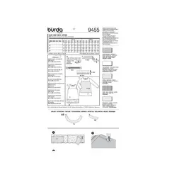 الگو خیاطی تونیک و سارافون دخترانه بوردا کیدز کد 9455 سایز 6 تا 11 سال متد مولر