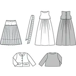 الگو خیاطی کت و سارافون مجلسی دخترانه بوردا کیدز کد 9471 سایز 8 تا 12 سال متد مولر