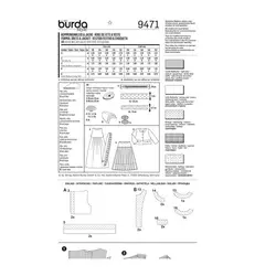 الگو خیاطی کت و سارافون مجلسی دخترانه بوردا کیدز کد 9471 سایز 8 تا 12 سال متد مولر