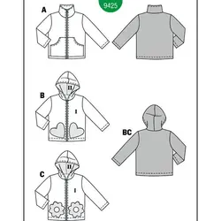 الگو خیاطی سوییشرت کودک بوردا کیدز کد 9425 سایز 18 ماه تا 7 سال متد مولر