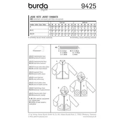 الگو خیاطی سوییشرت کودک بوردا کیدز کد 9425 سایز 18 ماه تا 7 سال متد مولر