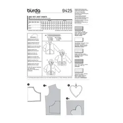 الگو خیاطی سوییشرت کودک بوردا کیدز کد 9425 سایز 18 ماه تا 7 سال متد مولر